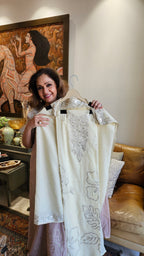 Beautiful Mul Chanderi Suit with Leather Applique Patch Work