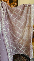 Beautiful Mul Chanderi Suit with Chikan Work