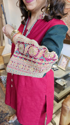 Stunning Linen Co-ord Set With Zari, Resham & Mirror Work