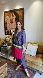 Stunning Linen Co-ord Set With Gota Work