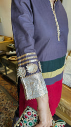 Stunning Linen Co-ord Set With Gota Work