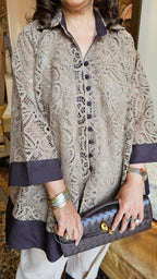 Stunning Dori Cotton Lace Fabric Co-ord with Linen Pants