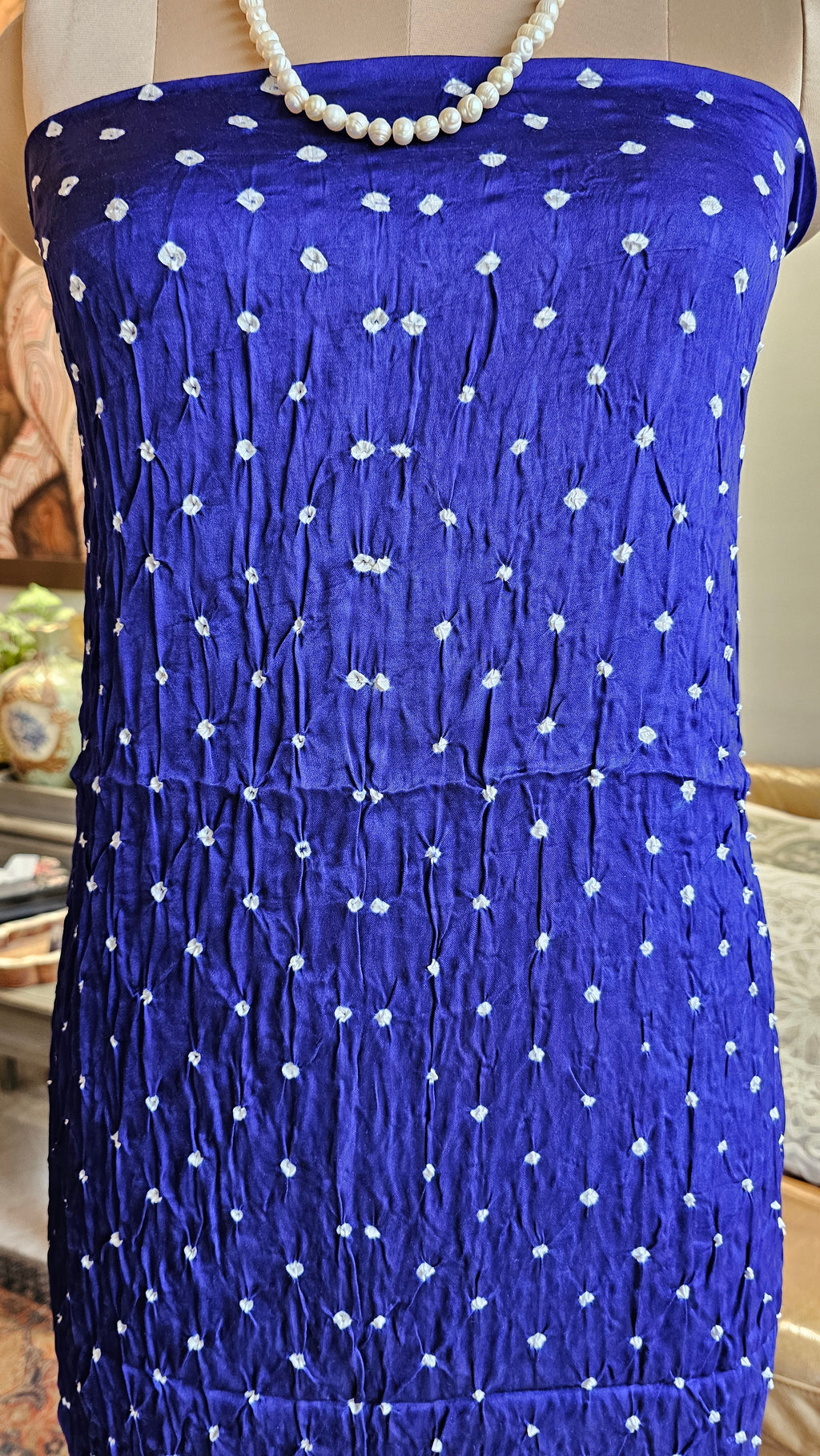 Beautiful Dola Silk Tie & Dye Suit with Zari Work Dupatta