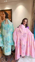 Beautiful Tie & Dye Cotton Suit with Chikan Work Embroidery & Siroski Work
