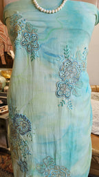 Beautiful Tie & Dye Cotton Suit with Chikan Work Embroidery & Siroski Work