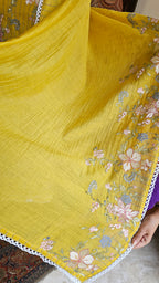 Beautiful Crushed Cotton Suit with Embroidery Work