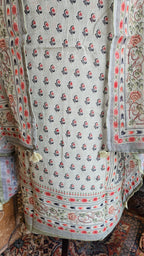 Beautiful Digital Printed Linen Suit with Pearl Embroidery