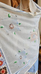 Beautiful Mul Fabric suit with Hand, Crochet & Thread work