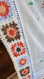 Beautiful Mul Fabric suit with Hand, Crochet & Thread work