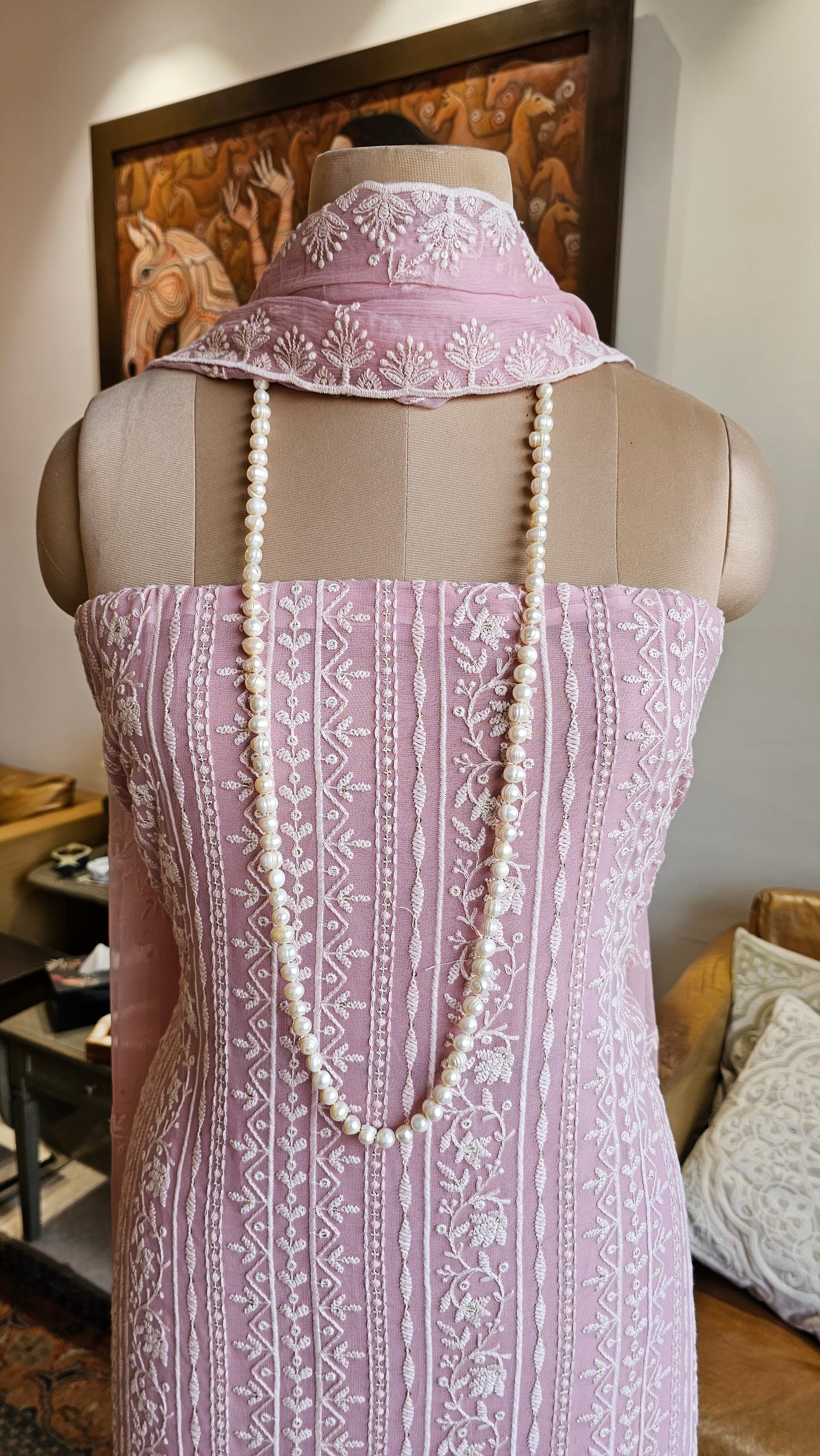 Pretty Georgette Suit with Sippi and Embroidery Work