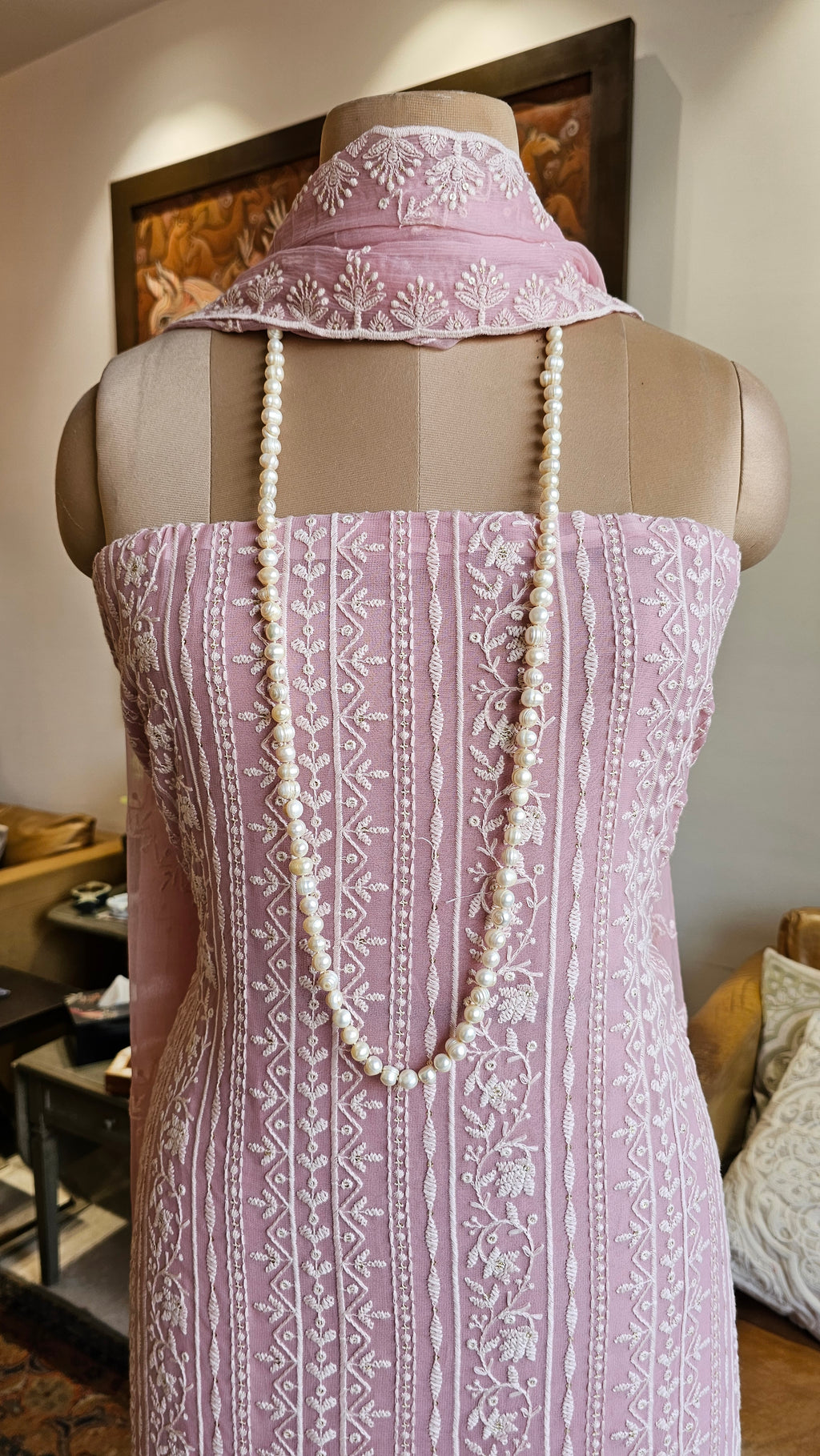 Pretty Georgette Suit with Sippi and Embroidery Work