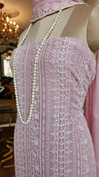 Pretty Georgette Suit with Sippi and Embroidery Work