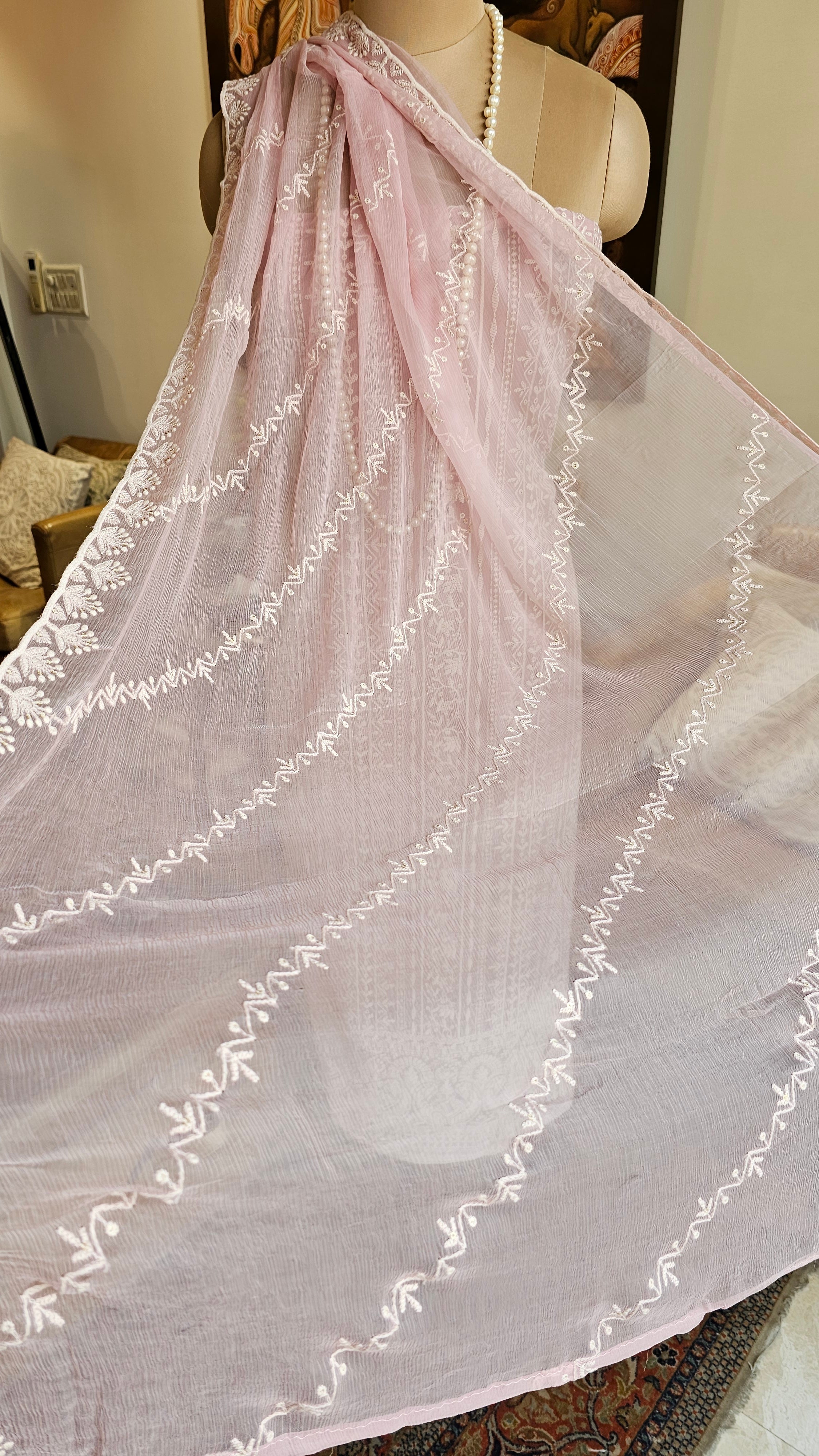 Pretty Georgette Suit with Sippi and Embroidery Work
