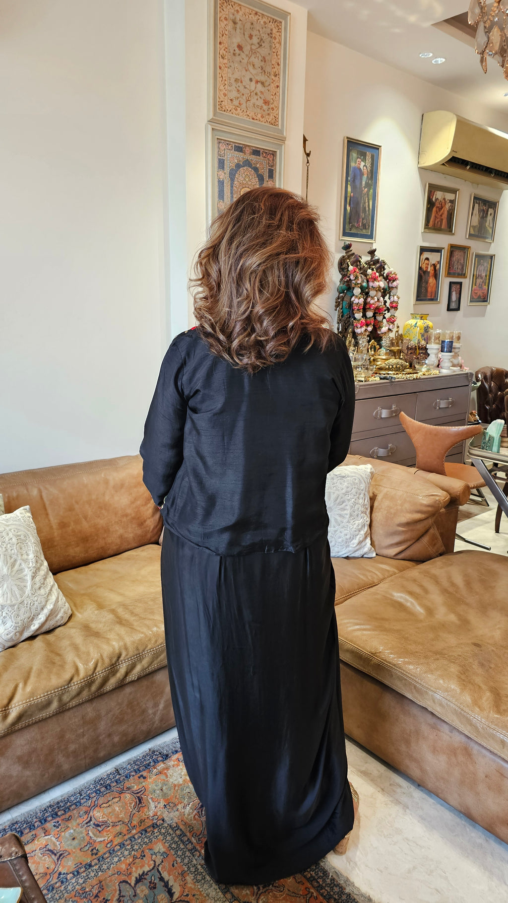 Stunning Silk Top with Parasi Embroidery & Hand Work And with Satin Crepe Skirt