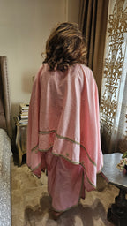 Beautiful Linen Kaftan and Bottom with  Pearl, Swarovski & Zari Lace Work
