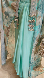 Beautiful Chinon Georgette Outfit with Mirror & Hand Embroidery