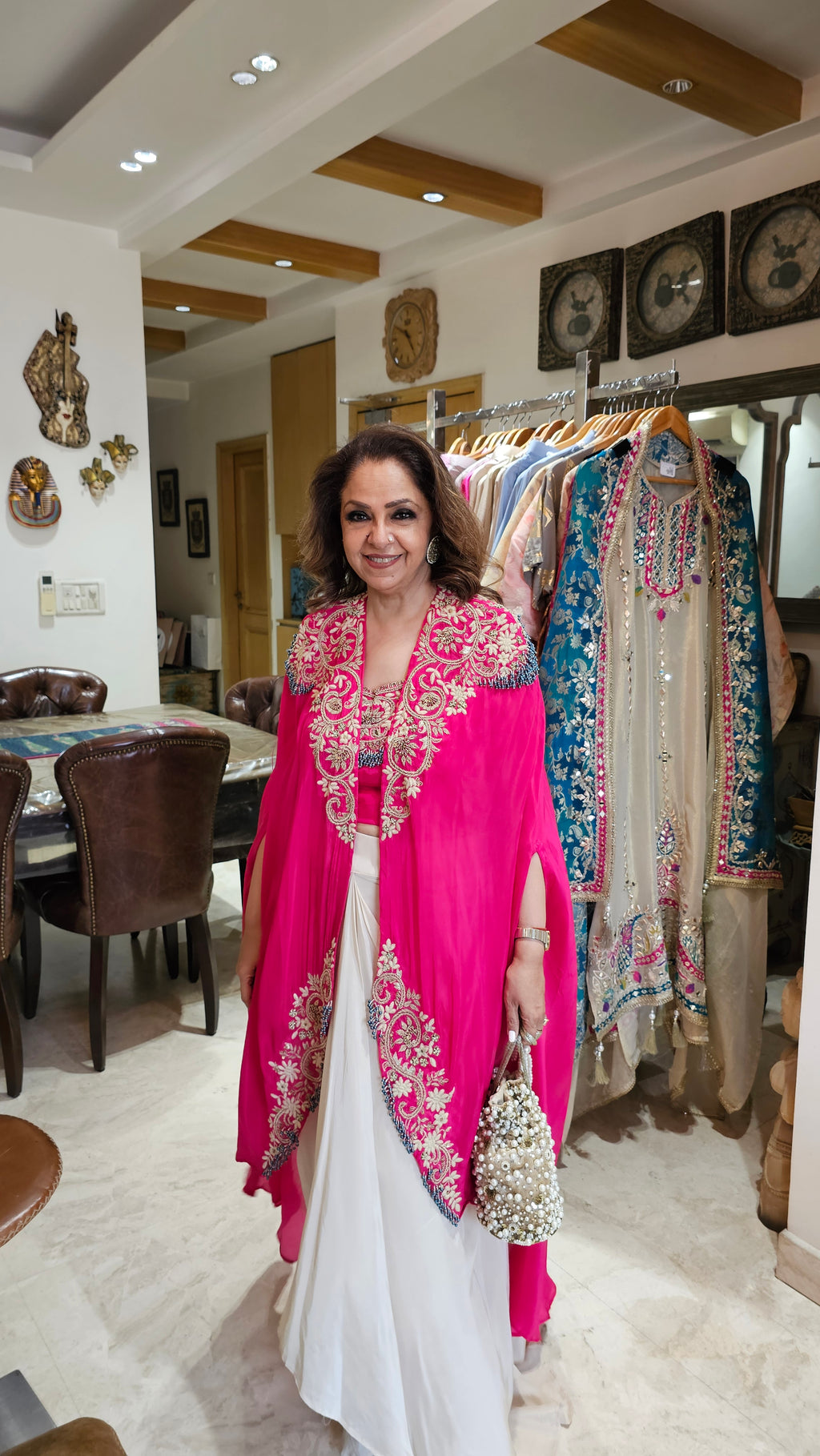 Beautiful Crepe Outfit with Thread & Zardozi Work