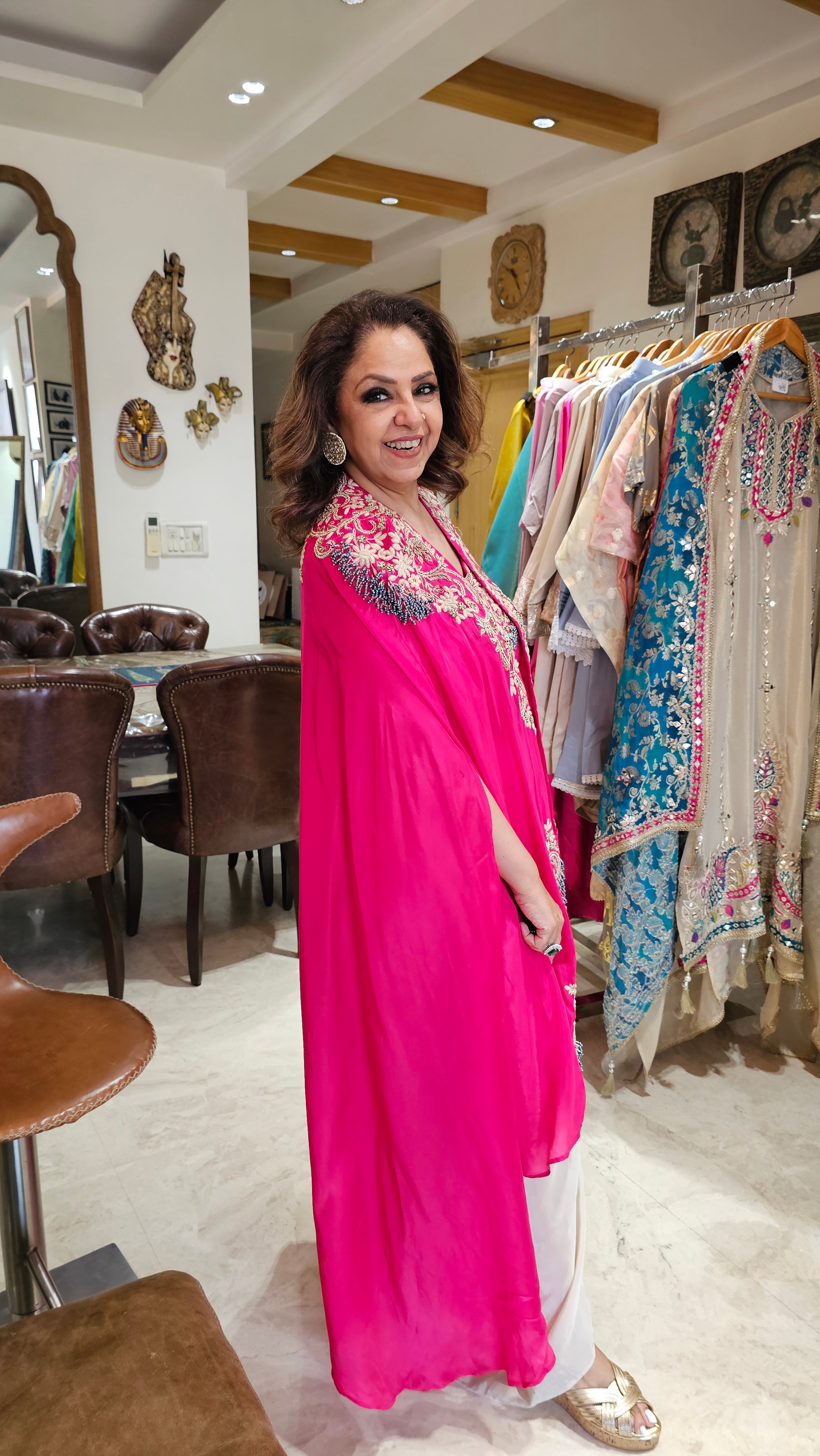 Beautiful Crepe Outfit with Thread & Zardozi Work