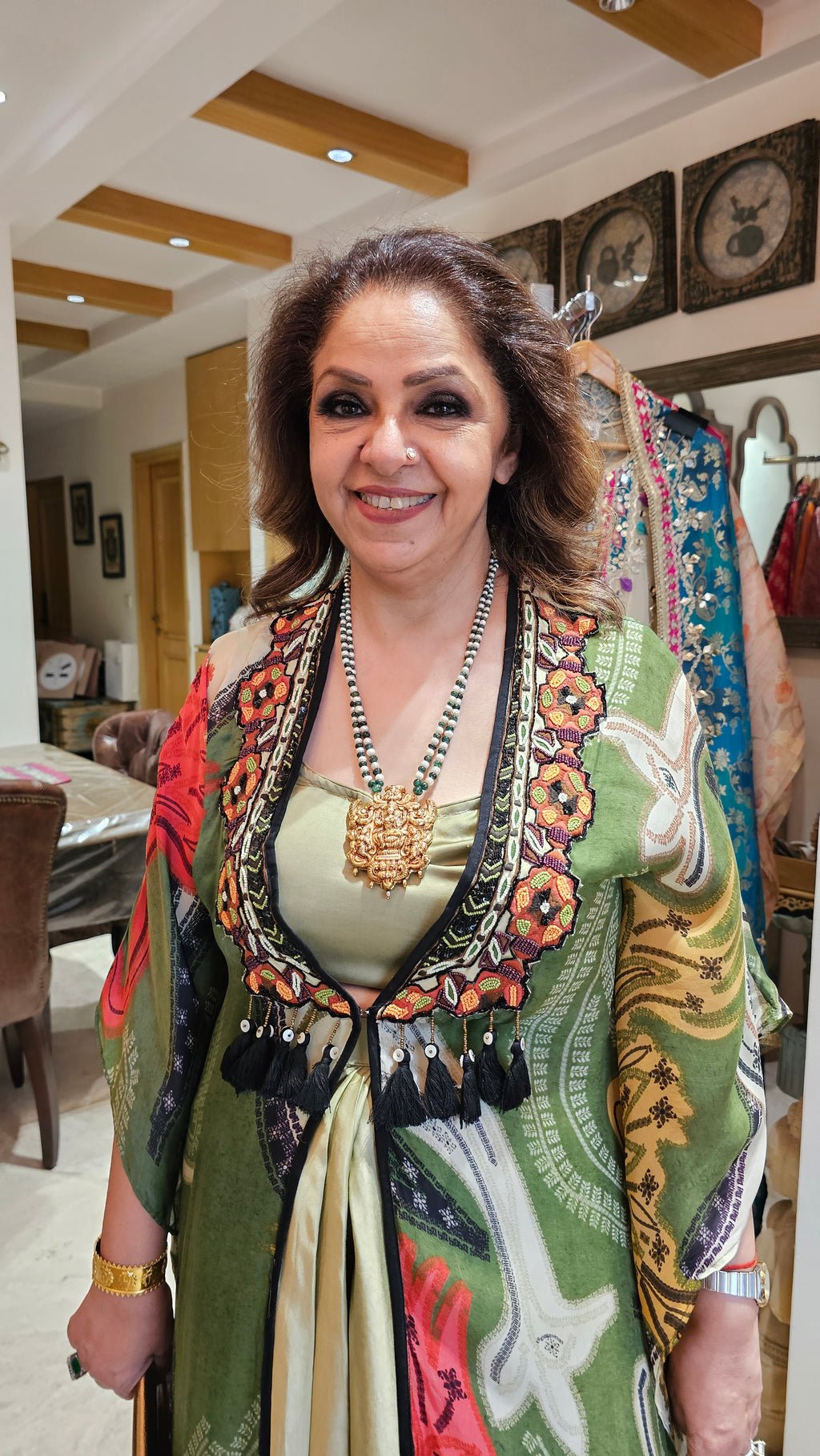 Beautiful Digital Printed Chinon Georgette Outfit with Parsi Work
