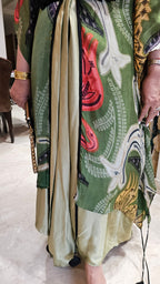 Beautiful Digital Printed Chinon Georgette Outfit with Parsi Work