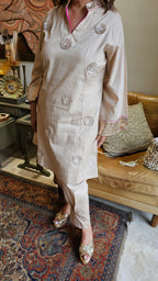 Beautiful Cotton Silk Outfit with Gota Work