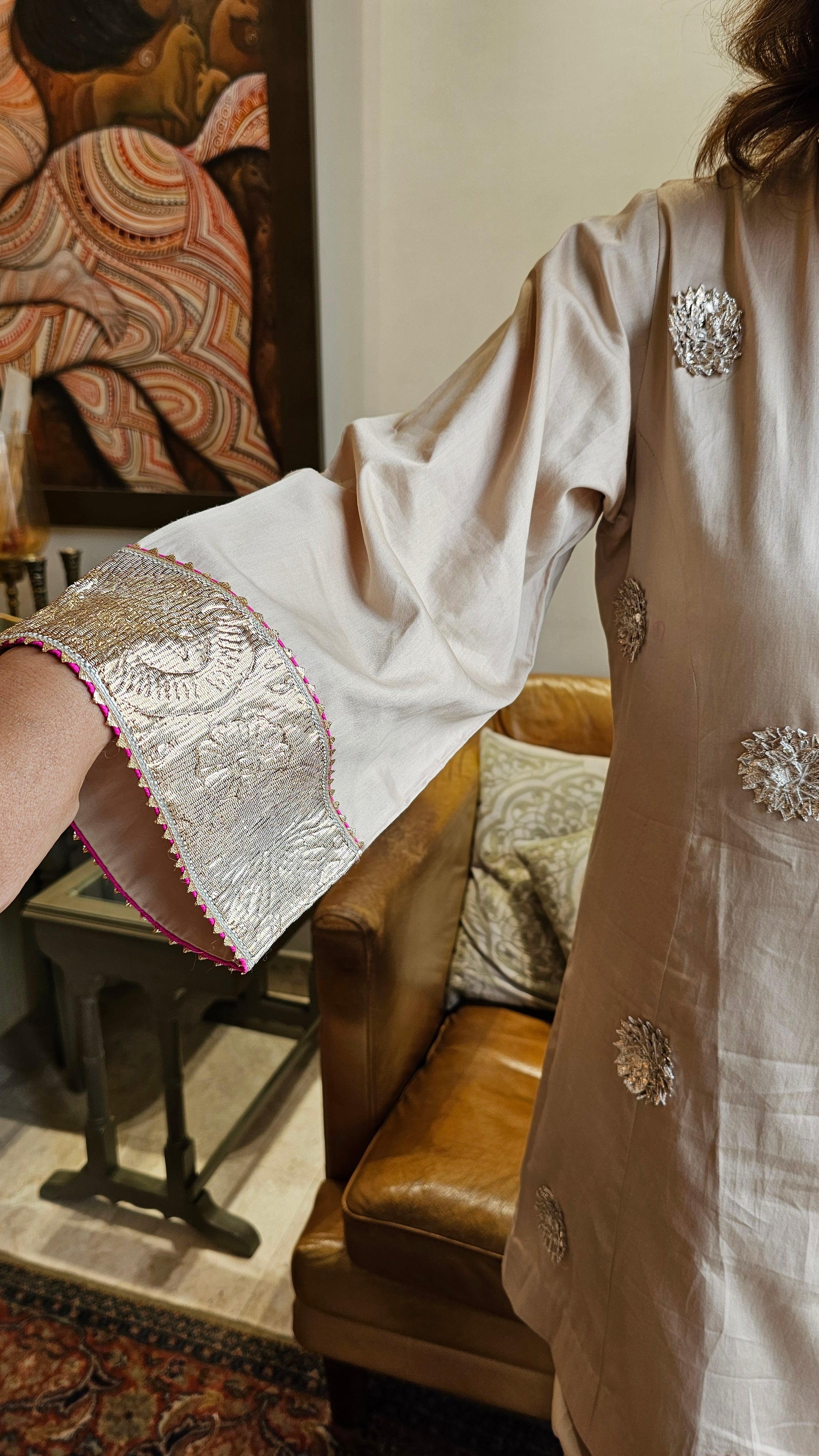 Beautiful Cotton Silk Outfit with Gota Work