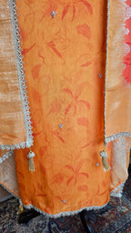 Beautiful Organza Unstitched Suit With Hand Embroidery