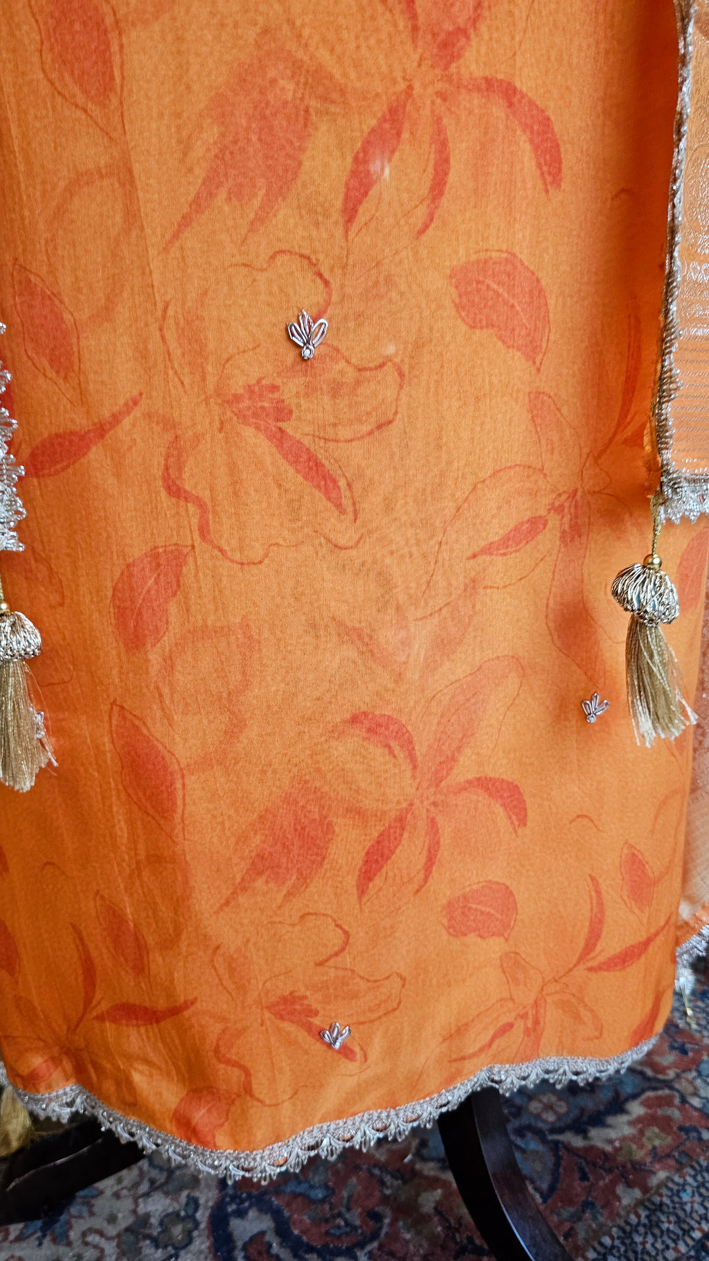 Beautiful Organza Unstitched Suit With Hand Embroidery