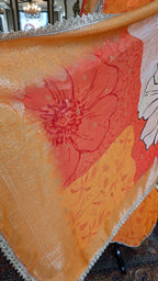 Beautiful Organza Unstitched Suit With Hand Embroidery