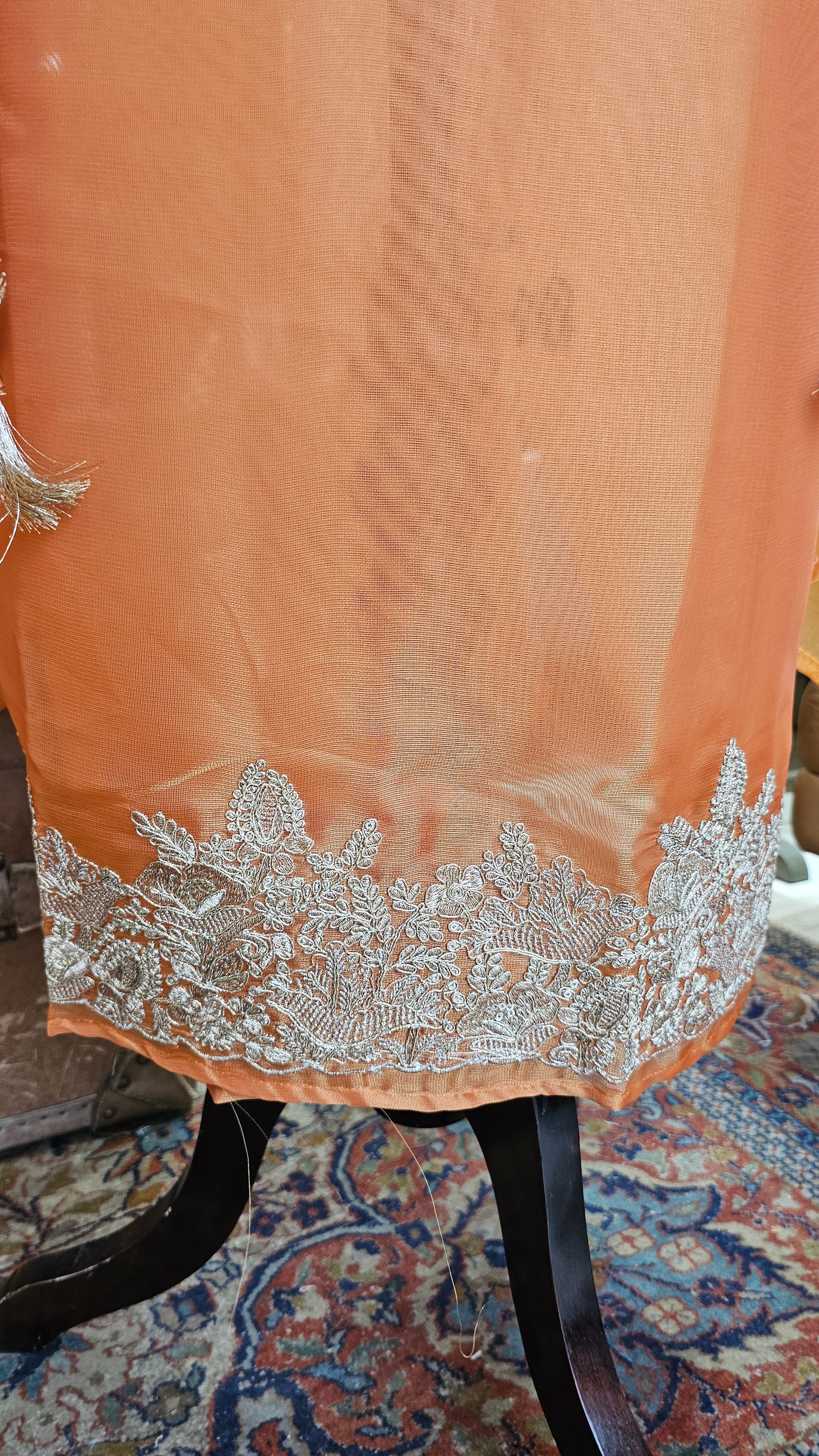 Beautiful Tissue Shimmer Unstitched Suit With Neem Zari Work