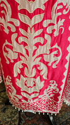 Beautiful Printed Silk Unstitched Suit With Highlighted Moti Work
