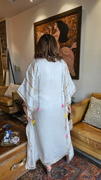 Beautiful Satin Kaftan Outfit With Gota Lace Work