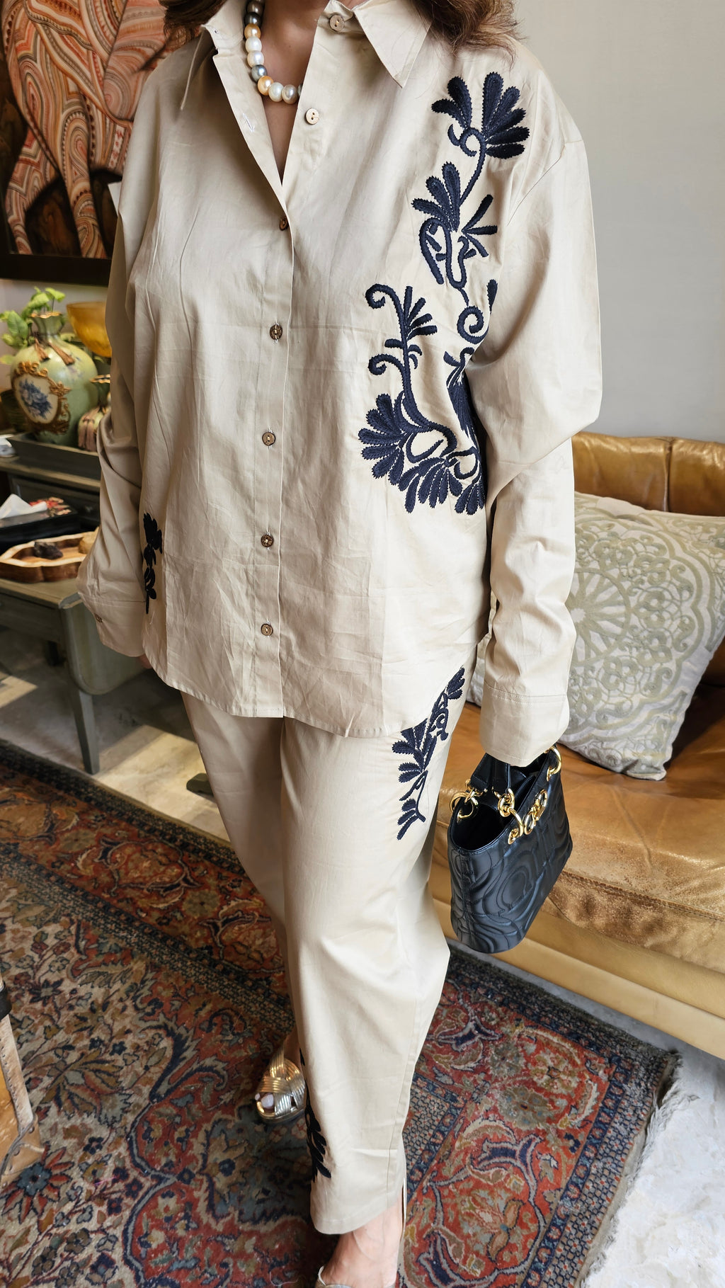 Beautiful Cotton Co-ord Set Outfit with Resham Threadwork