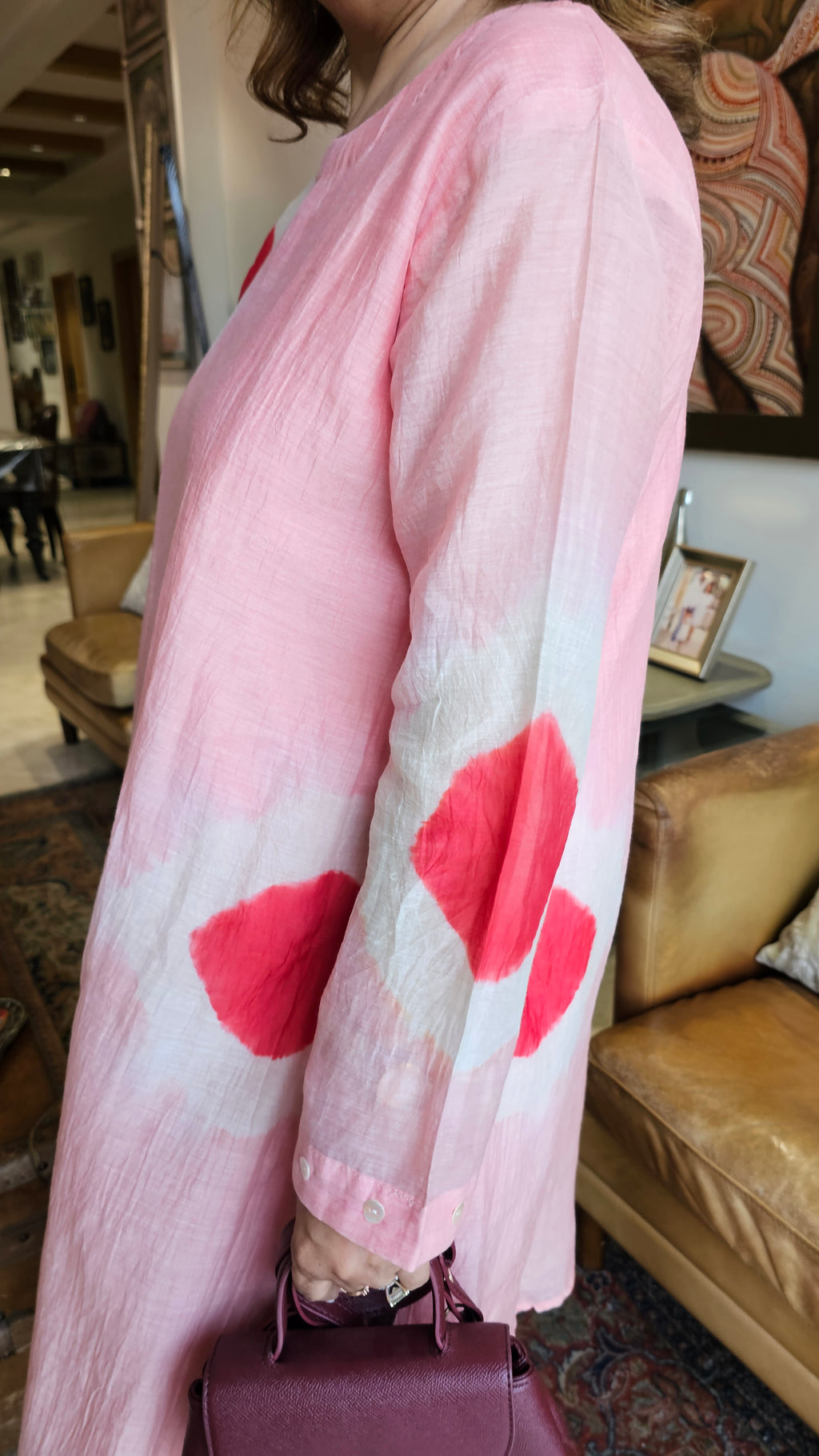 Beautiful Mul Tie & Dye Outfit with Mother of Pearl Work