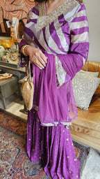 Beautiful Crepe 3 Piece Outfit with Complete Hand work