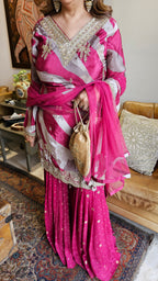 Beautiful Crepe 3 Piece Outfit with Complete Hand work