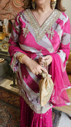 Beautiful Crepe 3 Piece Outfit with Complete Hand work