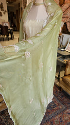Beautiful Jacquard Silk Unstitched Suit With Highlighted Hand Work