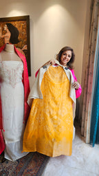Stunning Tissue Unstitched Suit With Hand Embroidery