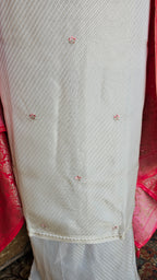 Stunning Tissue Unstitched Suit With Hand Embroidery