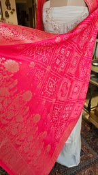 Stunning Tissue Unstitched Suit With Hand Embroidery