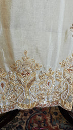 Stunning Tissue Unstitched Suit With Hand Embroidery