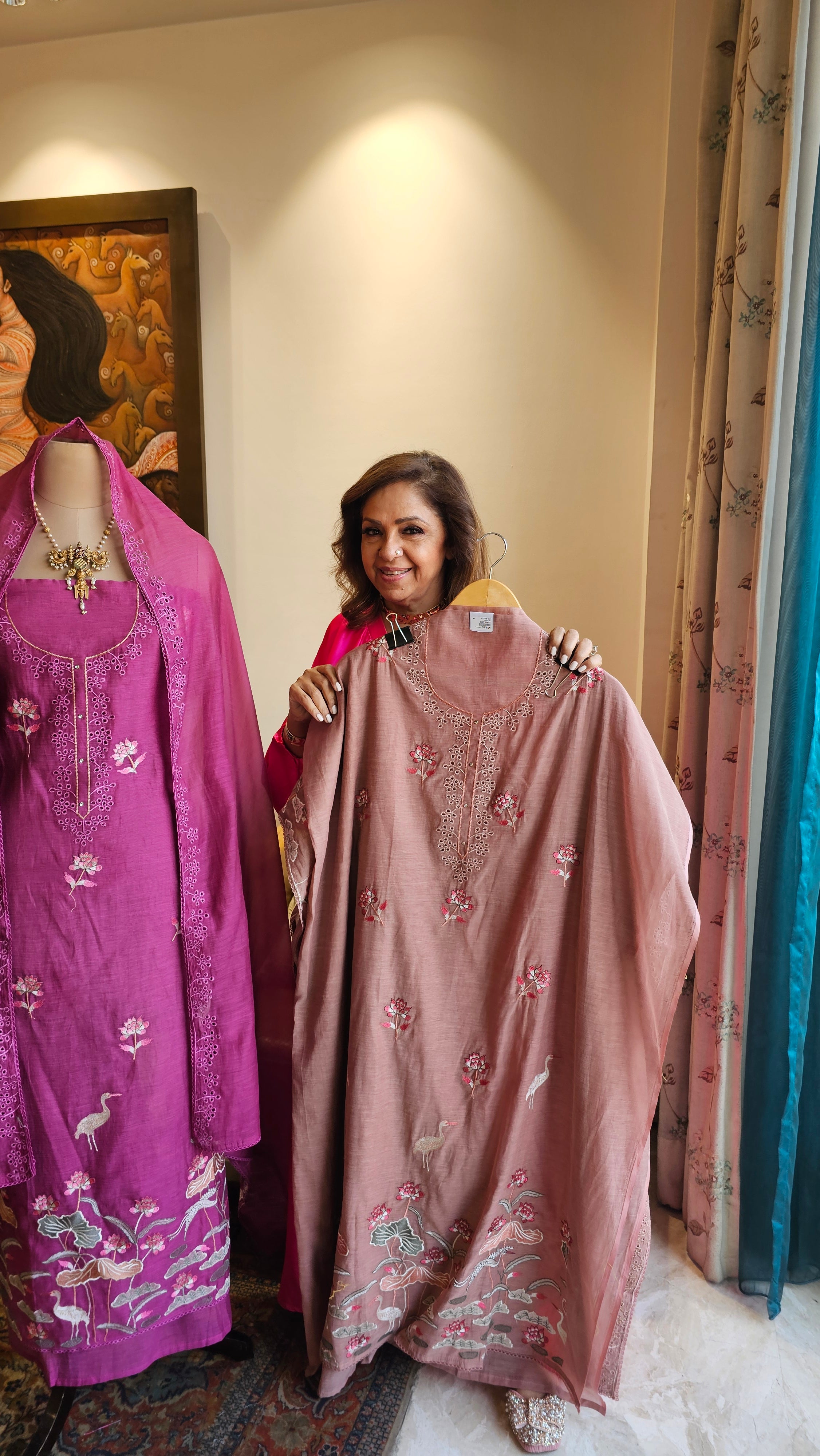 Beautiful Cotton Mul Unstitched Suit With Embroidery Work