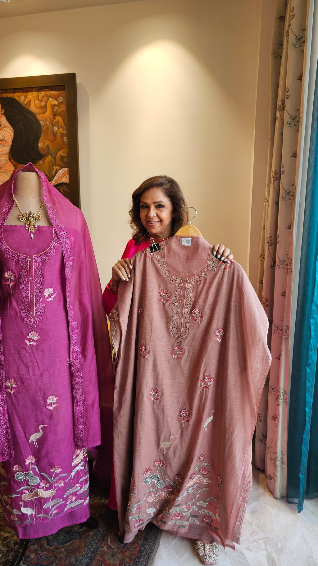 Beautiful Cotton Mul Unstitched Suit With Embroidery Work