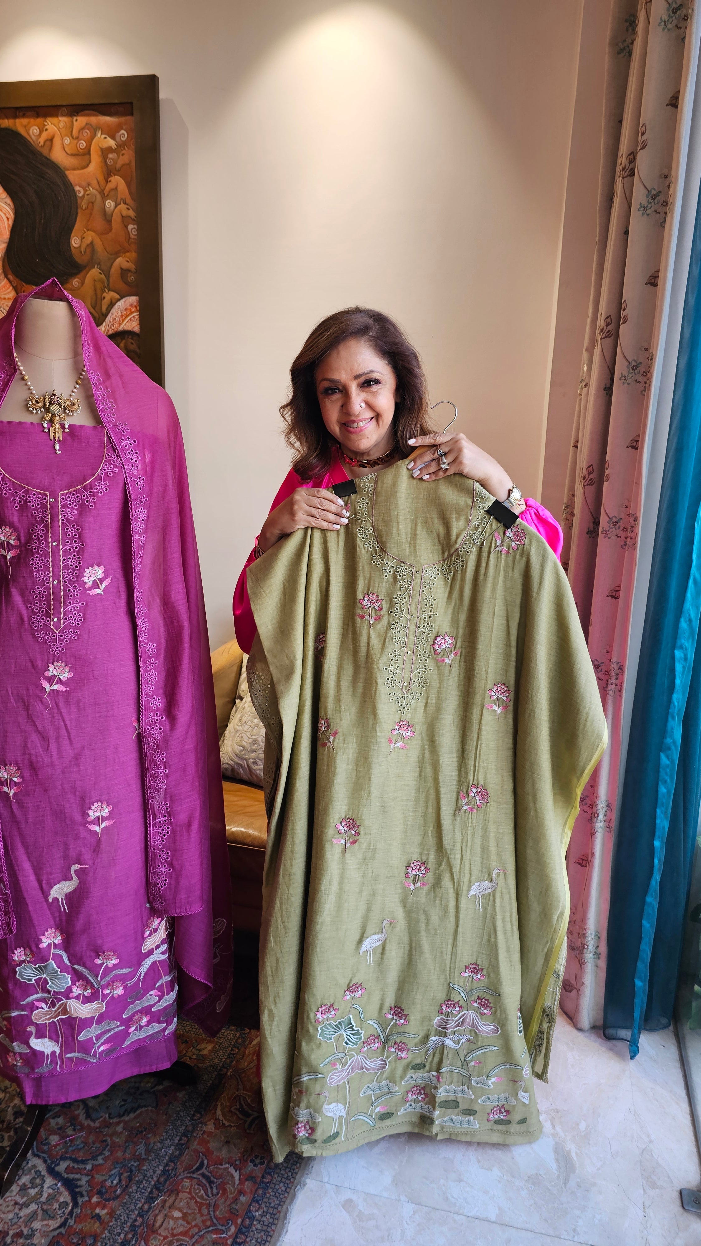 Beautiful Cotton Mul Unstitched Suit With Embroidery Work