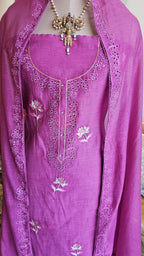 Beautiful Cotton Mul Unstitched Suit With Embroidery Work