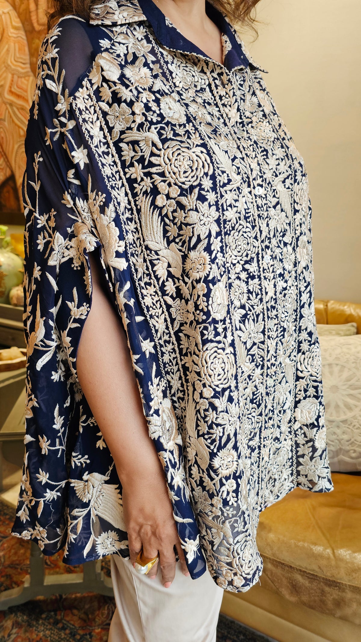 Evergreen Ghara Embroidered Anti-Fit Top with Lycra Pants