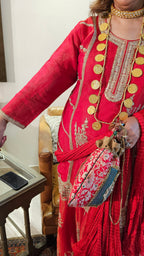 Beautiful Tissue Fabric Suit with Palazzo Embellished with Zari Work