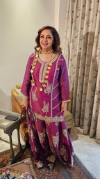 Beautiful Tissue Fabric Suit with Palazzo Embellished with Zari Work