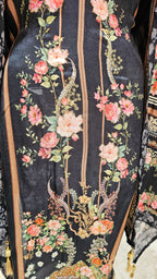 Beautiful Pakistani Printed Muslin Unstitched Suit With Mirror Work